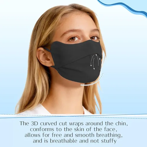 Vista 7 de 4 máscaras faciales de protección solar UV y polaina para el cuello, cubierta de bufanda UPF50+ transpirable diseño refrescante para actividades al