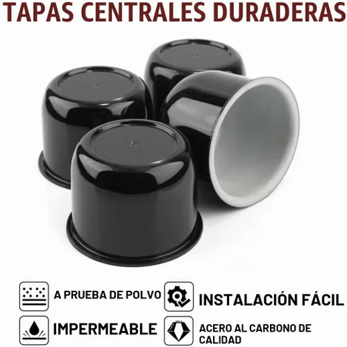Vista 4 de RTrhinotuning 4 unidades de tapas centrales de rueda de 3 pulgadas de plástico, tapas centrales de empuje con brillo negro para remolques, camiones