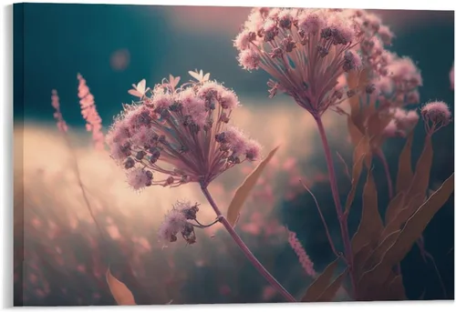 Vista 15 de Póster decorativo de pared, divertido lienzo enmarcado con flores rosas fucsias, pintura artística para baño, habitación de niños, regalos