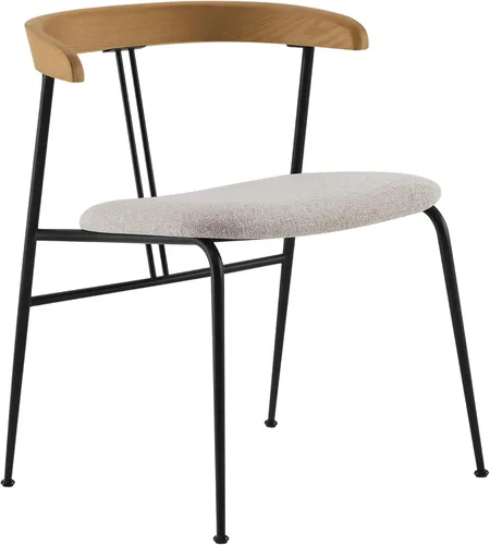 Vista 6 de CHITA Juego de 4 sillas de comedor modernas tapizadas, sillas de comedor con certificación FSC con patas de metal, silla de comedor de mediados