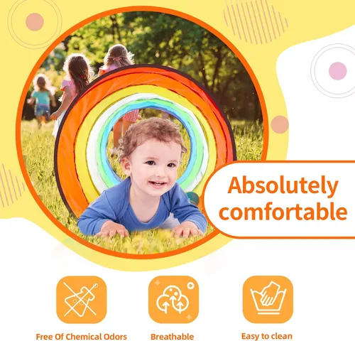 Vista 6 de GeerWest Túnel para niños pequeños para niños, juguete de túnel desplegable para niños y perros, juego en interiores y exteriores, regalos