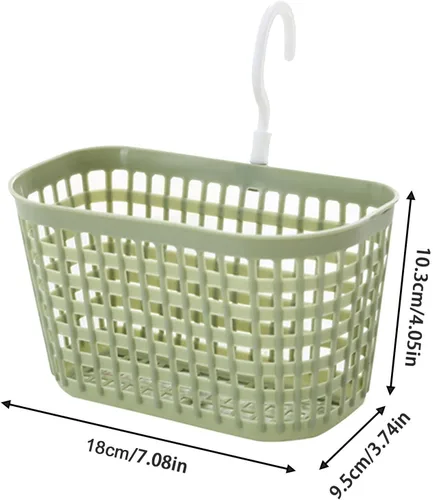Vista 2 de Cesta colgada de pared, cesta de malla montada en la pared, cesta de frutas colgada de material PP con gancho de rotación de 360 grados, cesta