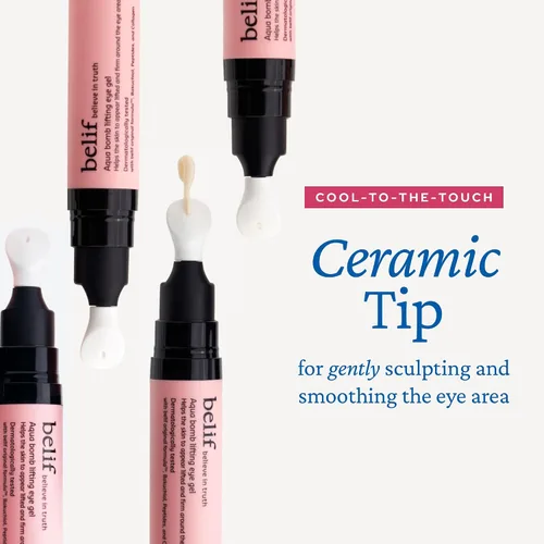 Vista 7 de belif Suero reafirmante para ojos con retinol – Aqua Bomb Lifting Eye Gel con colágeno y bakuchiol para hinchazón, líneas finas y arrugas, péptido