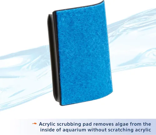 Vista 5 de Aqueon Raspador de algas de acuario, imanes de limpieza de peceras para vidrio/acrílico, mini