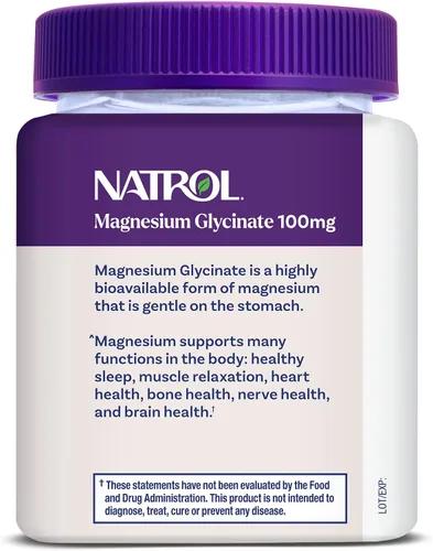 Vista 8 de Natrol Suplementos de Glicinato de Magnesio 100mg, Gomitas Blandas de Sabor a Cereza y Limón para un Sueño Saludable y el Cuerpo, Glicinato
