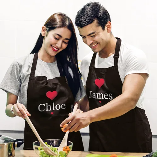 Vista 5 de 7th Hill Delantales personalizados para mujeres y hombres, delantal de chef personalizado, delantal de cocina personalizado con bolsillos