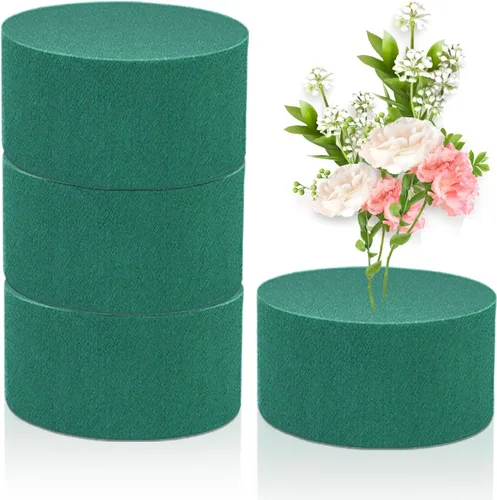 Vista 10 de 4 piezas de espuma floral redonda SUPKING 3.15" pequeños bloques de espuma verde para flores húmedas y secas floristería planta espuma para arreglos