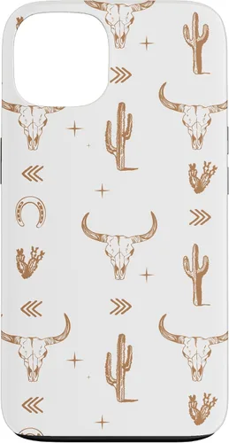Vista 6 de Funda rústica elegante con diseño de calavera de toro sureño para iPhone 16