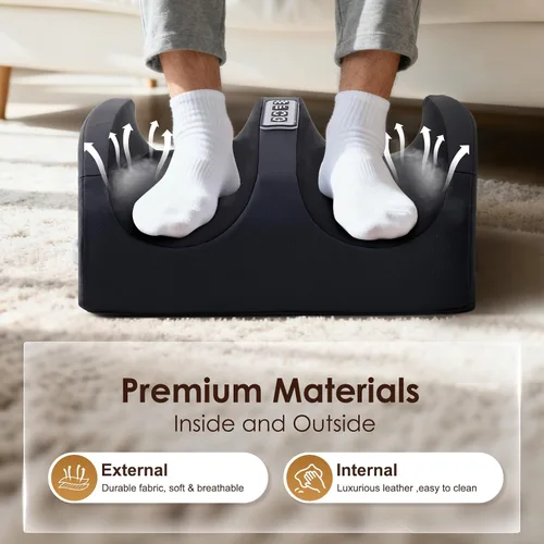 Vista 4 de Masajeador de pies con calor, masajeador eléctrico de pies y pantorrillas con rodillo, masaje de tejido profundo para fascitis plantar, neuropatía