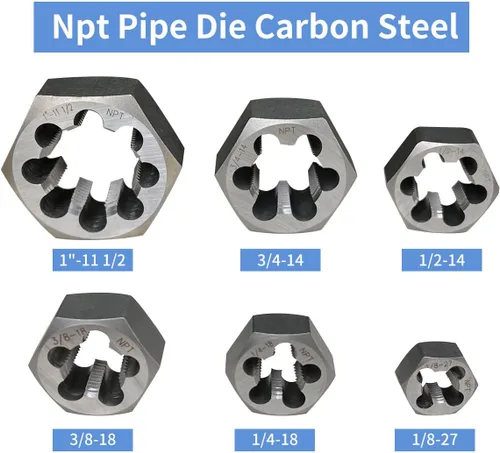 Vista 3 de NPT - Juego de grifos y troqueles de 1/8" 1/4" 3/8" 1/2" 3/4" 1