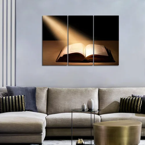 Vista 2 de Arte de pared de la Santa Biblia, pintura en lienzo de Jesús cristiano, impresión sobre lienzo, imágenes de religión para decoración del hogar