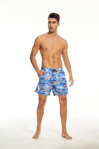Vista 3 de AUISS Traje de baño para hombre, diseño de calavera con bandera estadounidense, pantalones cortos de natación con bandera de Estados Unidos