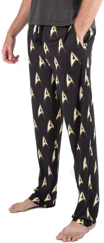 Vista 2 de Bioworld Star Trek - Pantalones de pijama para dormir con diseño de la Flota Estelar, Multicolor