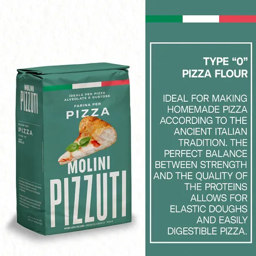 Vista 6 de Molini Pizzuti Farina Per Pizza Tipo "0" harina de trigo para pizza - 2.2 lbs