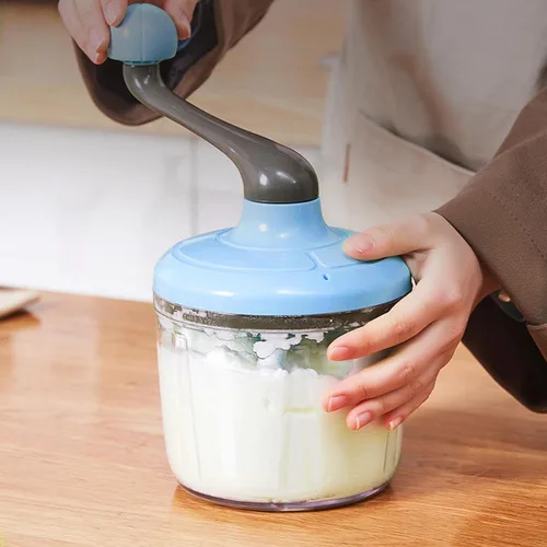 Vista 2 de Batidor de huevos de manivela, batidor manual de crema, herramientas y accesorios para hornear de cocina