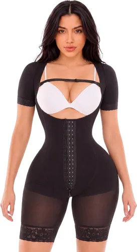 Vista 9 de SHAPE CONCEPT 387 Fajas Colombianas Moldeadoras Tummy Control Shapewear Mangas Beige