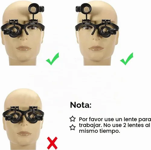 Vista 3 de 10X 15X 20X 25X LED Lupa Iluminada Doble Ojo Cristal Joyero Lupa Reparación Lupa