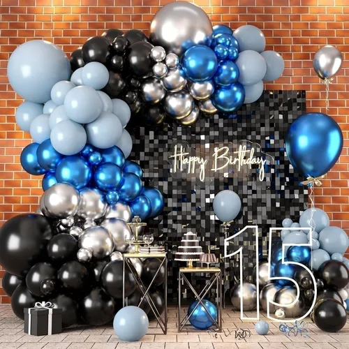 Vista 12 de Kit de arco de globos de baloncesto, kit de guirnalda de globos naranja y negro plateado con globos de estrella en explosión, kit de globos Tema