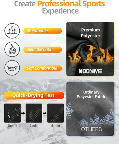 Vista 3 de NOOYME Ropa interior térmica para hombre, capa base de ropa interior larga para clima frío