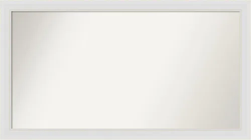Vista 306 de Amanti Art Espejo de baño blanco para sobre el fregadero, 24 x 26 pulgadas, espejo rectangular blanco y blanco, marco de madera contemporáneo