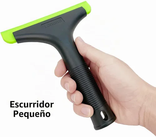 Vista 3 de Escobilla de silicona súper flexible, cuchilla de agua para auto, limpiador de agua, escobilla de ducha, cuchilla de 5.9 pulgadas y mango largo