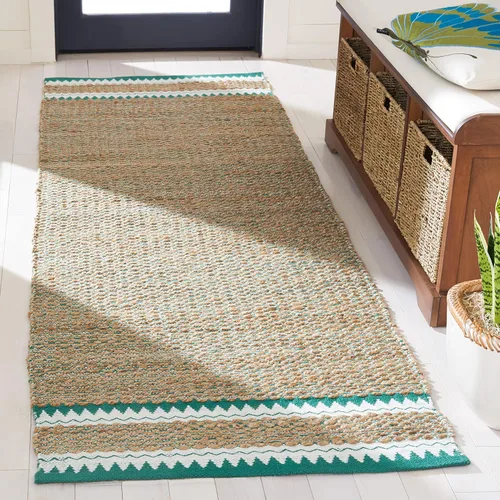 Vista 17 de SAFAVIEH Colección de fibra natural - Alfombra decorativa de 2 x 3 pies, color natural y negro, hecha a mano de yute rústico costero, ideal