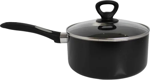Vista 5 de Mirro A7972484 Get A Grip - Cacerola antiadherente de aluminio de 3 cuartos con tapa de vidrio, utensilios de cocina, color negro
