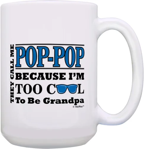 Vista 13 de ThisWear Regalo del Día del Padre para abuelos demasiado geniales para ser un abuelo, regalo de gafas de sol de 11 onzas, taza de café de cerámica