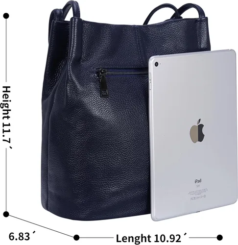 Vista 2 de Iswee - Bolsos de cuero genuino, diseño de hombro Hobo, bolsos para mujer