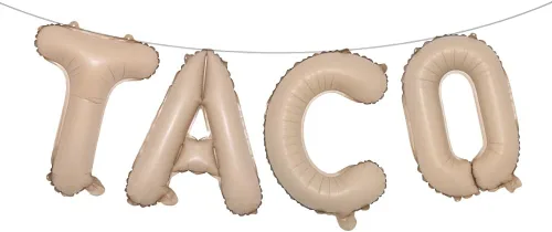 Vista 7 de Fiesta Party Balloons Supplies Taco Balloons Mexican Cinco De Mayo Party Decorations Mylar Foil Balloons Fiesta Party Decorations (L TACO Gold)