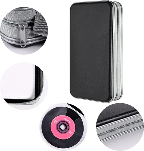 Vista 3 de LIOVODE Funda para DVD, estuche portátil para CD de capacidad para 96, organizador de cartera de DVD de plástico duro, organizador para coche CD