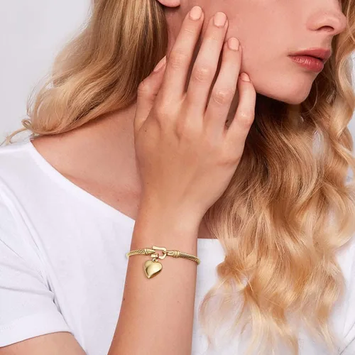 Vista 2 de Gleamart Pulsera de cable para mujer de acero inoxidable trenzado con cierre de gancho