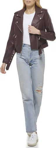 Vista 2 de Levi's Women's Faux Leather Belted Motorcycle Jacket (Standard & Plus Sizes)