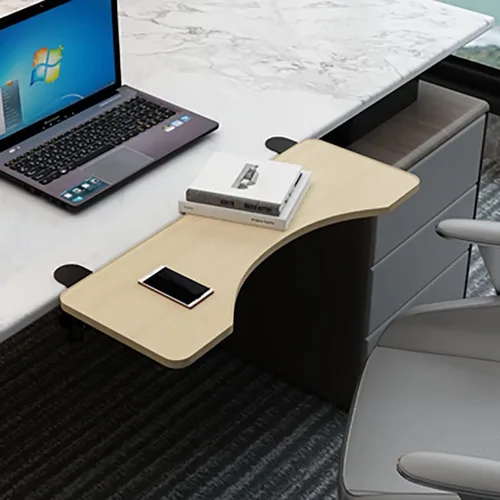 Vista 10 de Soporte para teclado de mesa, bandeja extensible de escritorio ergonómica, bandeja plegable para cajones para teclado, estante para reposabrazos