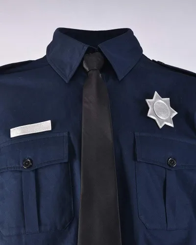 Vista 4 de Haikyuu - Uniforme de policía de manga corta para hombre, disfraz de Halloween con gorra