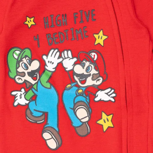 Vista 4 de SUPER MARIO Mario Luigi Yoshi - Mono para bebé con cremallera para dormir y jugar