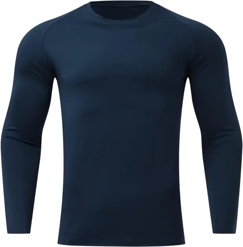 Vista 7 de Camisas de compresión atléticas de manga larga para hombre, capa base, camisa de entrenamiento atlético, camisas de compresión, camisetas deportivas