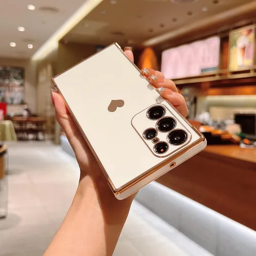 Vista 260 de phylla Funda de teléfono compatible con Samsung Galaxy A12 de 6.5 pulgadas, lindo corazón chapado en oro, elegante funda de lujo para mujer