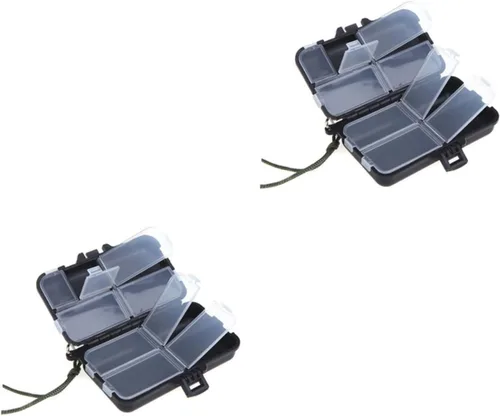 Vista 5 de Toddmomy 2 unids caja de aparejos de pesca cajas organizadoras bin organizador caja de pesca caja de aparejos caja de almacenamiento caja