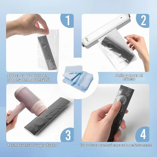 Vista 6 de 500 bolsas termorretráctiles de 6 x 8 pulgadas, bolsa retráctil transparente sin olor con orificio de ventilación, envoltura de película
