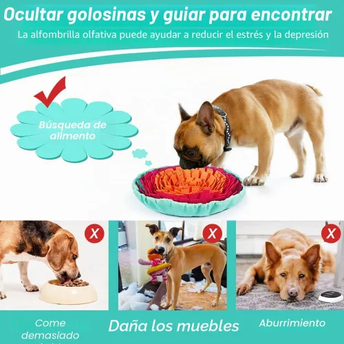 Vista 2 de Vivifying Alfombrilla de olfateo para perros, alfombrilla interactiva para olfatear y comer lentamente y mantenerse ocupado, juguetes ajustables