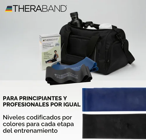 Vista 7 de THERABAND Juego de bandas de resistencia, bandas elásticas para ejercicio y terapia física, entrenamiento de fuerza para fitness superior e inferior