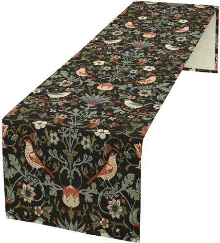 Vista 34 de Camino de mesa de estilo rústico retro, decoración de mesa de cocina, sala de estar, comedor, para el hogar, con diseño de osos, alces, ciervos
