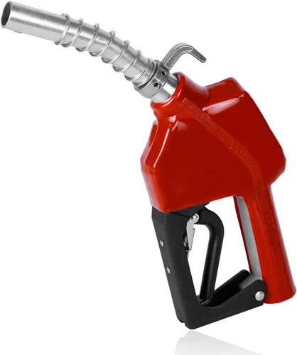 Vista 9 de Boquilla de combustible automática de 1" NPT con gancho, boquilla de gas con mango de bomba diésel, tasa de flujo máxima de 30 GPM, candado de 3