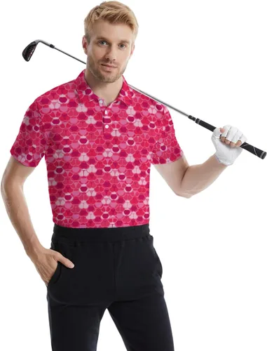 Vista 4 de Camisas polo divertidas para hombre de los años 80, camisas de golf de secado rápido que absorben la humedad, divertidas camisas polo de golf