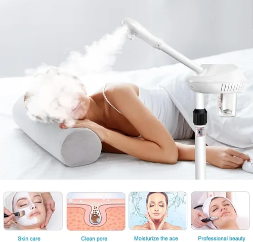 Vista 4 de Vaporizador facial profesional para limpieza e hidratación profunda, más