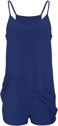 Vista 4 de NIHOND Vestido de tenis de verano para mujer, 2 en 1, vestido corto de entrenamiento de golf, con tirantes delgados, mini vestido de verano atlético