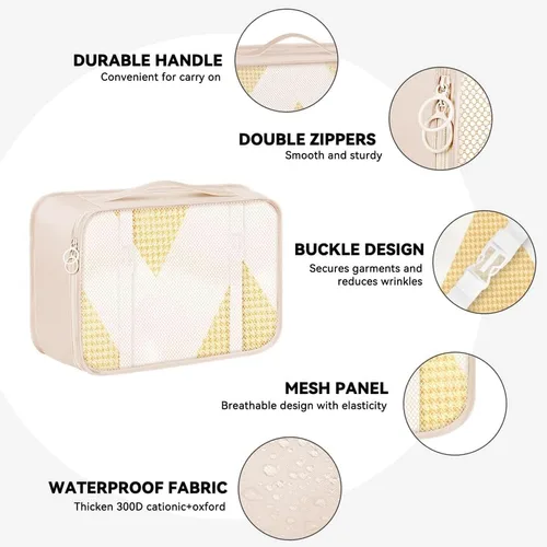 Vista 5 de MURISE Cubos de equipaje para viajes, 8 bolsas organizadoras de maleta para artículos esenciales de viaje, juego organizador de equipaje duradero
