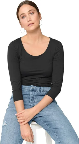 Vista 4 de Ellos Camiseta de manga tres cuartos con cuello redondo para mujer