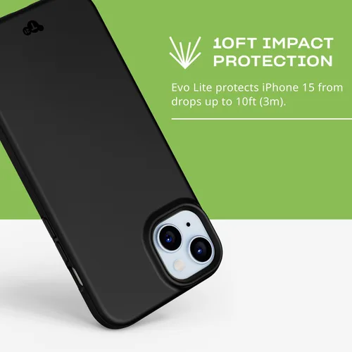 Vista 4 de Tech21 EvoLite - Funda para iPhone 15 Plus, protección contra impactos, color negro